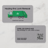 ダンプトレーラーの運搬とジャンクの取り外しQR 名刺 (正面/裏面)