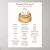 ダンプリング最初の誕生日マイルストーン誕生日 ポスター (正面)