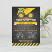 ダンプ全て建築誕生日招待状 招待状 (スタンド正面)