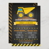 ダンプ全て建築誕生日招待状 招待状 (正面/裏面)