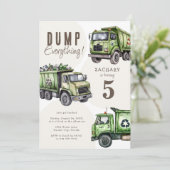 ダンプ全開!ごみ収集車5歳の誕生日パーティー 招待状 (スタンド正面)