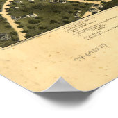 ダンベリーコネチカット1885アンティークパノラママップ ポスター (角)