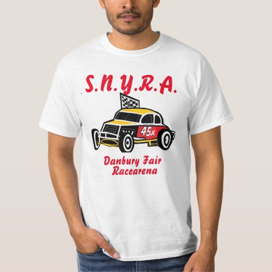ダンベリー公平なRacearenaのロゴおよび公平な両面ティー Tシャツ (正面)