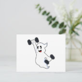 ダンベルでの筋力トレーニングにゴースト ポストカード (スタンド正面)