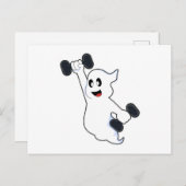 ダンベルでの筋力トレーニングにゴースト ポストカード (正面/裏面)