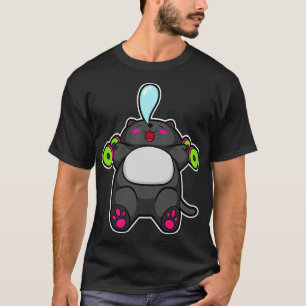 ダンベルで胸を鍛える猫 Tシャツ