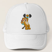 ダンベルとの強さの訓練を受けた犬 キャップ (正面)