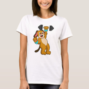 ダンベルとの強さの訓練を受けた犬 Tシャツ