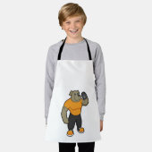 ダンベルとフィットネスの犬 エプロン (着用した状態)
