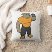 ダンベルとフィットネスの犬 クッション (ブランケット)