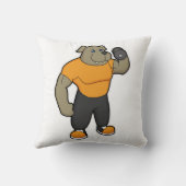 ダンベルとフィットネスの犬 クッション (裏面)