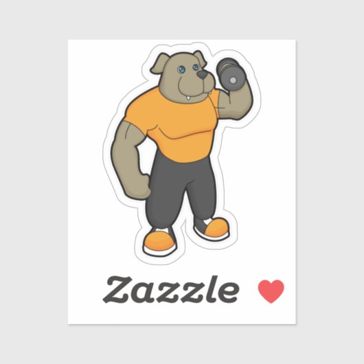 ダンベルとフィットネスの犬 シール (シート)