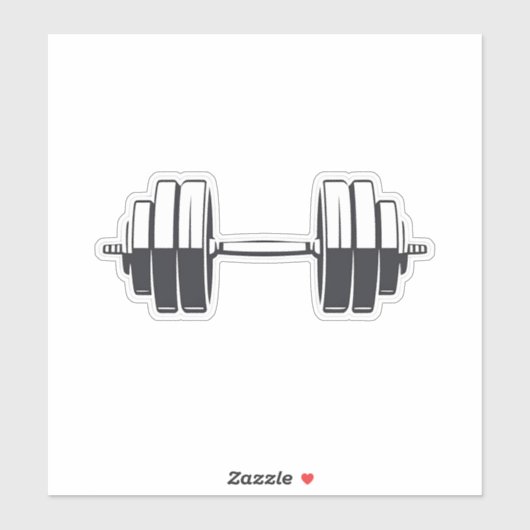 ダンベルはっきりしたパワー – ミニマルフィットネスデザイン シール (シート)