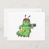 ダンベルを使った筋力トレーニングのイモムシ ポストカード (正面/裏面)