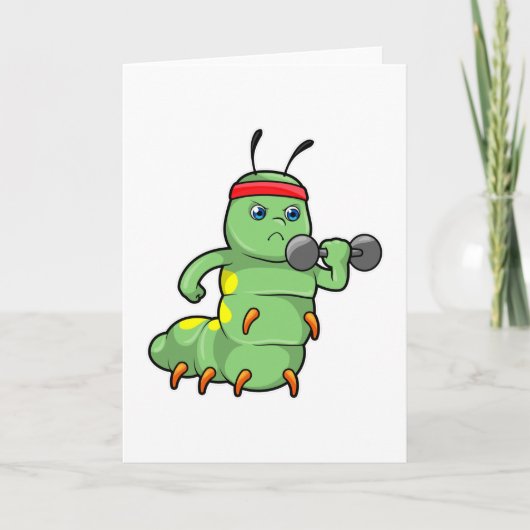 ダンベルを使った筋力トレーニングのケータピラー カード (正面)