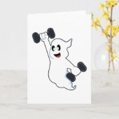 ダンベルを使った筋力トレーニングの幽霊 カード (黄色い花)