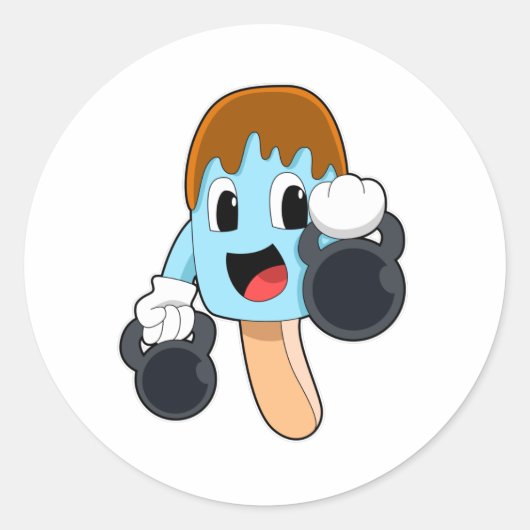 ダンベルを使用した強さトレーニングのポプシクル ラウンドシール (正面)