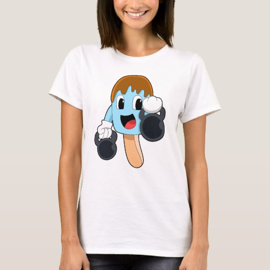 ダンベルを使用した強さトレーニングのポプシクル Tシャツ (正面)