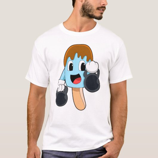 ダンベルを使用した強さトレーニングのポプシクル Tシャツ (正面)