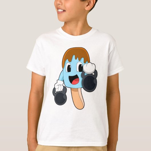 ダンベルを使用した強さトレーニングのポプシクル Tシャツ (正面)