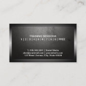 ダンベルを抱える若い女性 | フィットネス 名刺 (裏面)