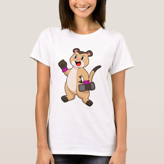 ダンベルを持つミーアキャット Tシャツ (正面)