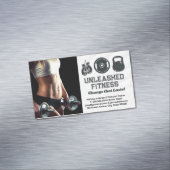 ダンベルを持つ女性 |ジムの設備アイコン マグネット名刺 (インサイチュ)