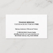 ダンベルを持つ女性 |ジムの設備アイコン 名刺 (裏面)