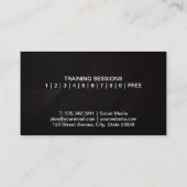 ダンベルを持つ運動選手 名刺 (裏面)