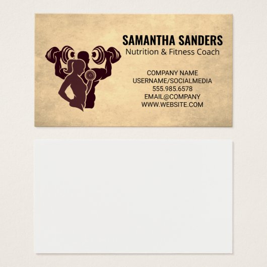 ダンベルウェイトを保持するカップル | フィットネス (正面&裏面)