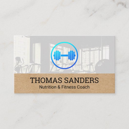 ダンベルウェイトアイコン | ジム 名刺 (正面)