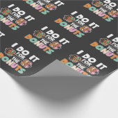 ダンベルウェイトリフティングドーナツデザートジムトレーニング ラッピングペーパー (角)