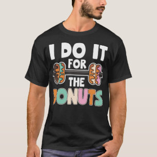 ダンベルウェイトリフティングドーナツデザートジム Tシャツ