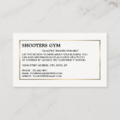 ダンベルウェイト、パーソナルトレーナー、ジムインストラクター 名刺 (裏面)