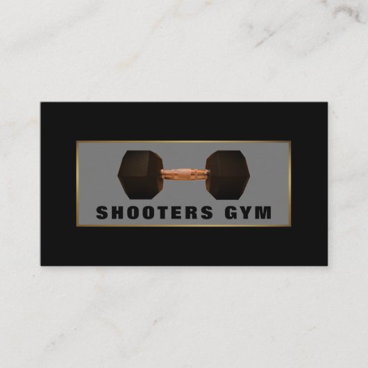 ダンベルウェイト、パーソナルトレーナー、ジムインストラクター 名刺 (正面)