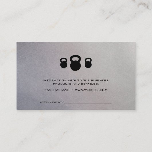 ダンベルウエイトロゴ | 健康フィットネス 予約カード (裏面)