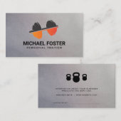 ダンベルウエイトロゴ | 健康フィットネス 予約カード (正面/裏面)