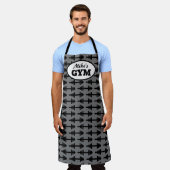ダンベルカスタム模様のキッチンエプロン エプロン (着用した状態)