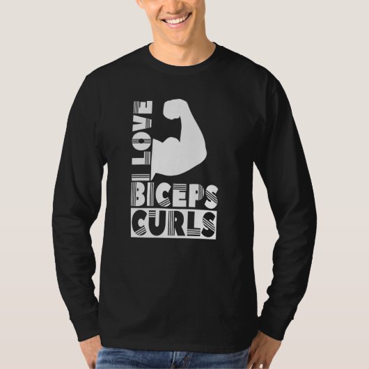 ダンベルカール愛好家の筋トレ Tシャツ (正面)