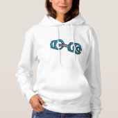 ダンベルクールフィットネスブルー&グレージムグラフィック パーカ (正面)