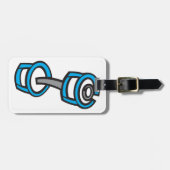 ダンベルクールフィットネスブルー&グレージムグラフィック ラゲッジタグ (正面横)