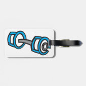 ダンベルクールフィットネスブルー&グレージムグラフィック ラゲッジタグ (裏面横)