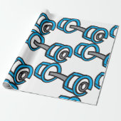 ダンベルクールフィットネスブルー&グレージムグラフィック ラッピングペーパー (アンロールド)
