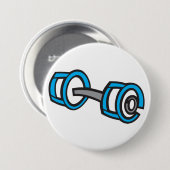 ダンベルクールフィットネスブルー&グレージムグラフィック 缶バッジ (正面&裏面)