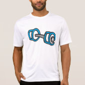 ダンベルクールフィットネスブルー&グレージムグラフィック Tシャツ (正面)