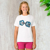 ダンベルクールフィットネスブルー&グレージムグラフィック Tシャツ