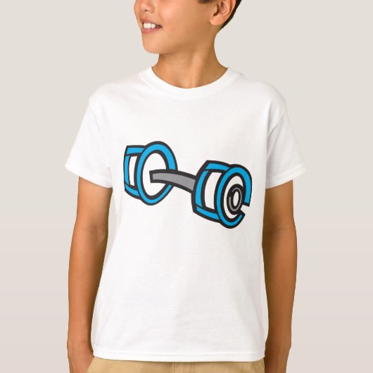 ダンベルクールフィットネスブルー&グレージムグラフィック Tシャツ (正面)