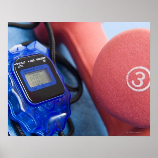 ダンベルストップと時計 ポスター (正面)