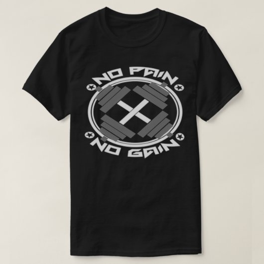 ダンベルズノーパンノーゲインデザインプルオーバー Tシャツ (デザイン正面)
