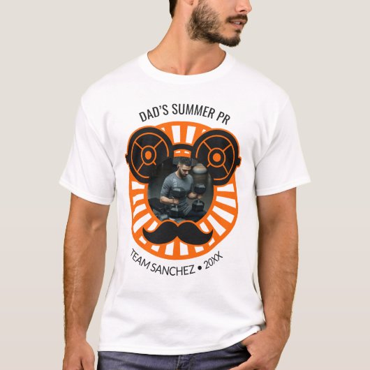 ダンベルプレートサングラス 父の日フォト Tシャツ (正面)